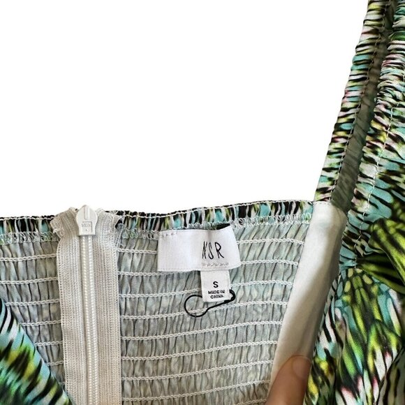 NEW NSR Delphine Tiered Green Dress Size S - Picture 3 of 6